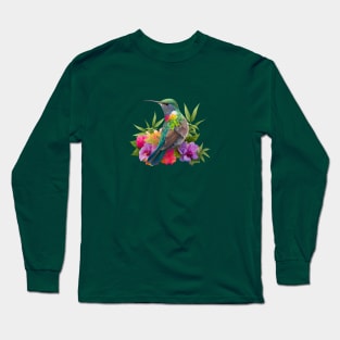 Backyard Bird Watching Watchers Birder Birding Hummingbird Long Sleeve T-Shirt